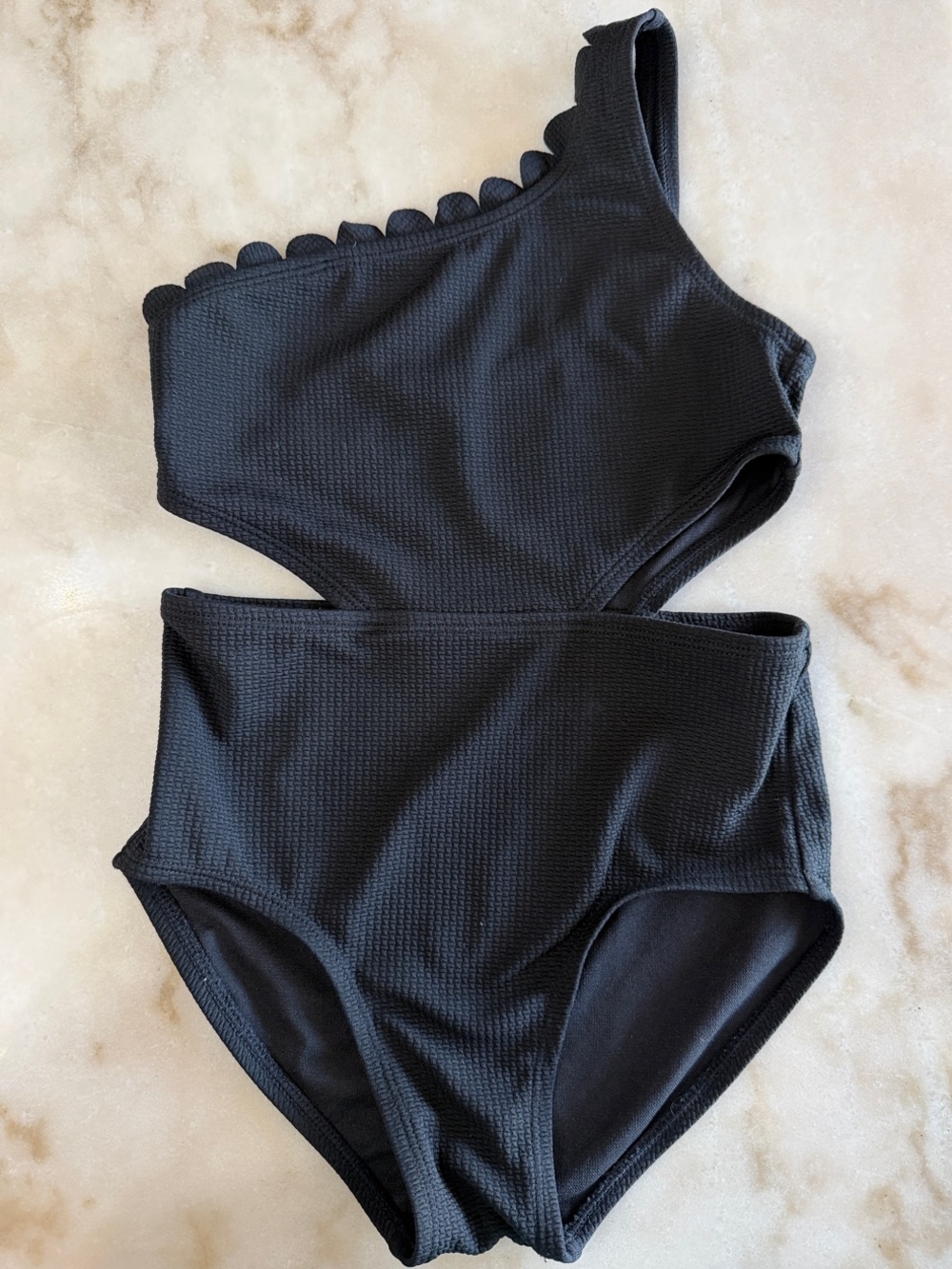 art class Black One-Shoulder Cutout Kids One-Piece